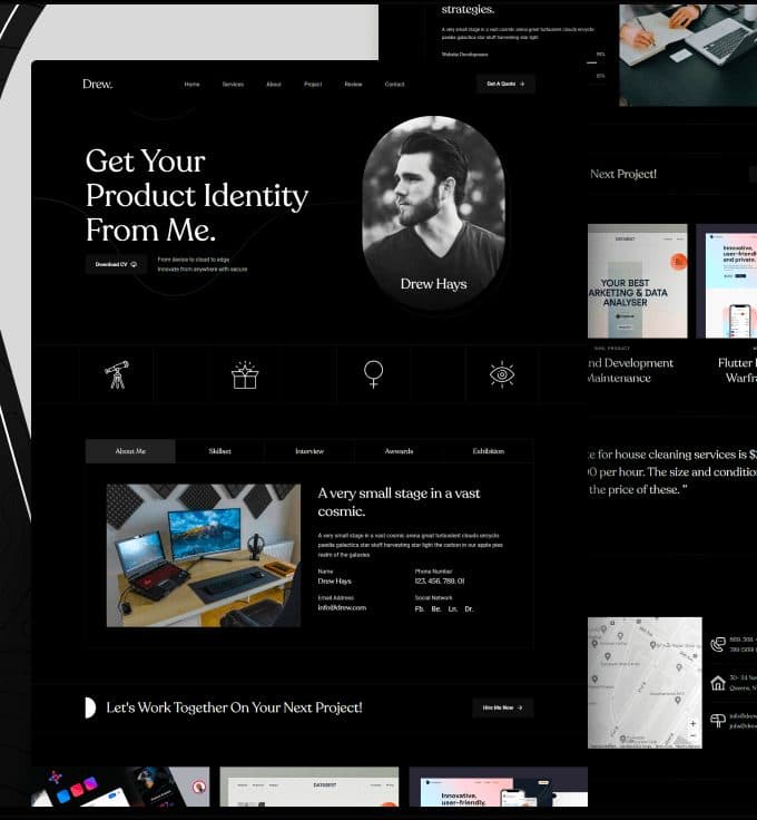 Contoh desain Drew untuk Portfolio