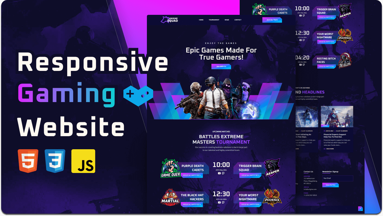 Unigine - eSports Gaming Website